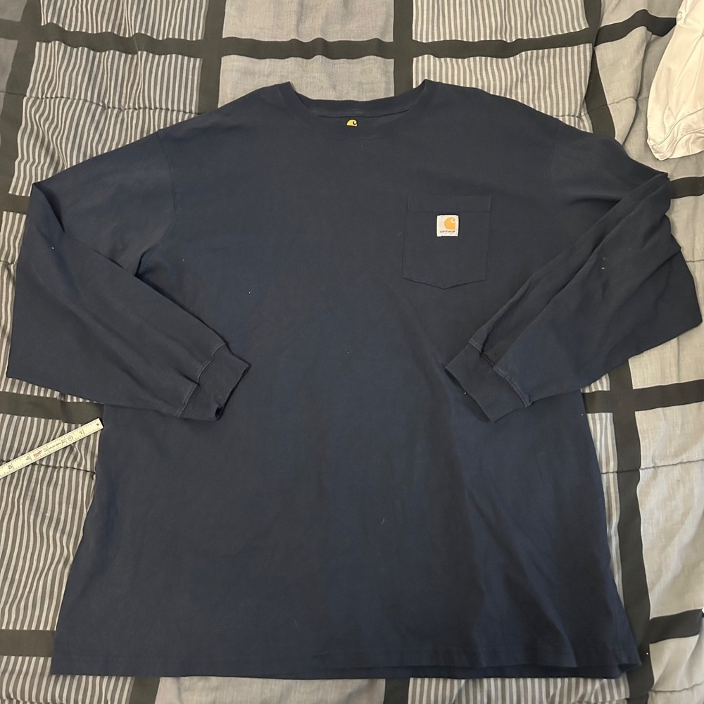 Carhartt T Shirt Workwear Blue Pocket Shirt Long Sleeve Original‎ Fit Size 3XL